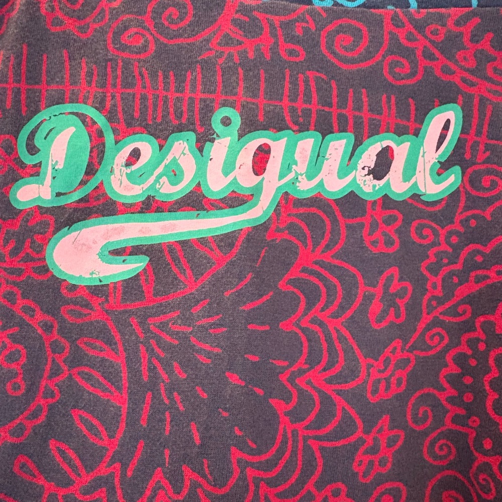 Desigual A-Line Skirt with Green and Pink Floral Design - Picture 8 of 9